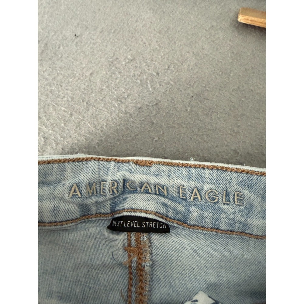American Eagle Hi-Rise Shortie Jean Shorts 000 Denim Cut Off Coquette Soft Girl - Picture 10 of 13